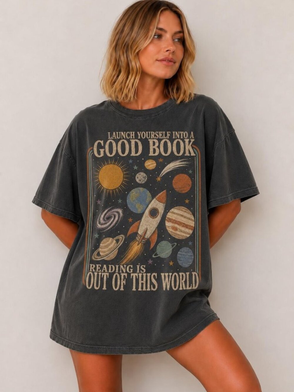 Celestial Space Reading Shirt, Back to School English Teacher Gift